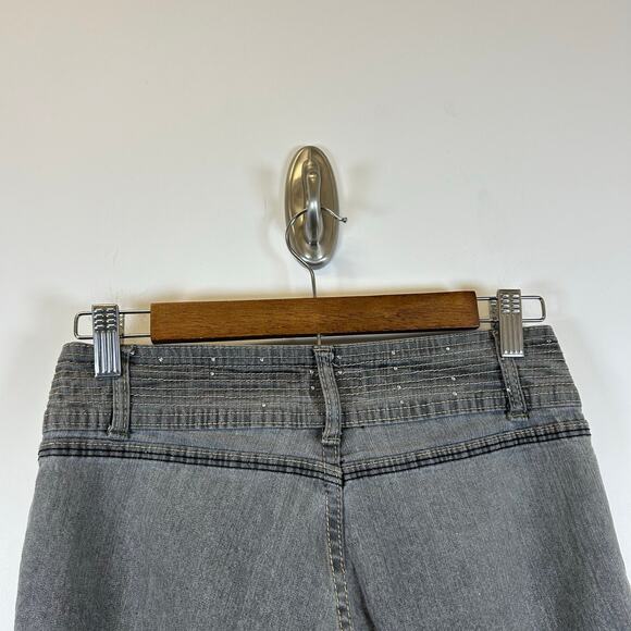 Y2K Capri Jeans Gray – SASSY Saza 2000s Vibe Women’s Size Small - Picture 3 of 6